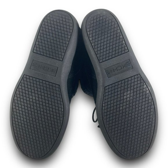 Skechers SKCH Plus 3 Pyramids Boots 48034 Suede Hidden Wedge Lined Black Women 9 - Picture 8 of 9